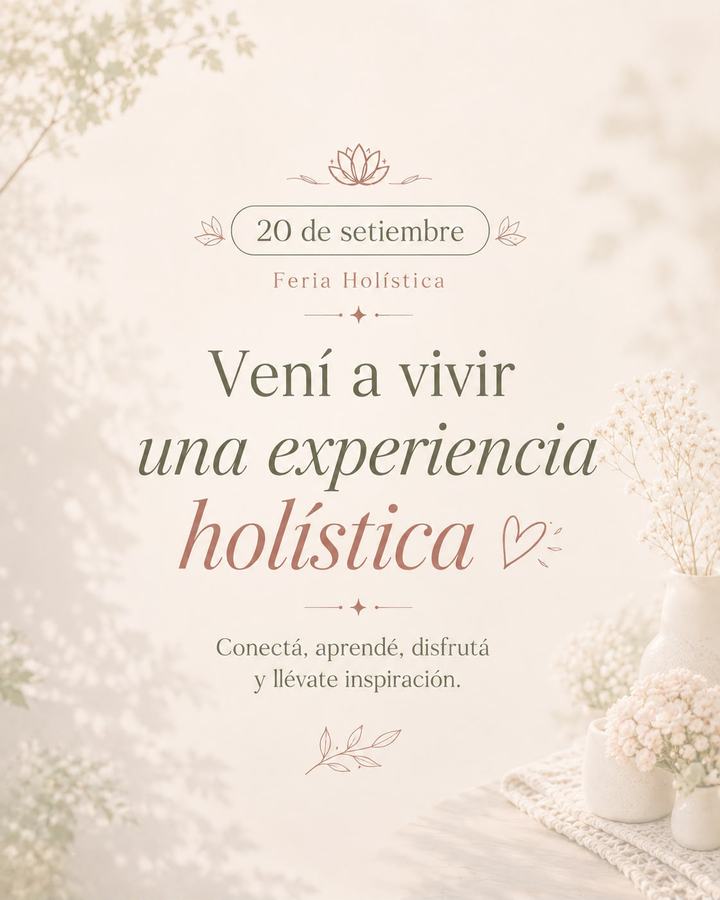 Afiche de invitación a la Feria Holística de Ananta Yoga el 20 de setiembre