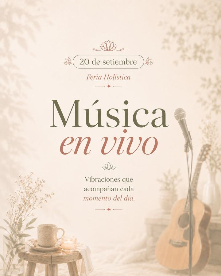 Afiche de la música en vivo de la Feria Holística de Ananta Yoga en Heredia