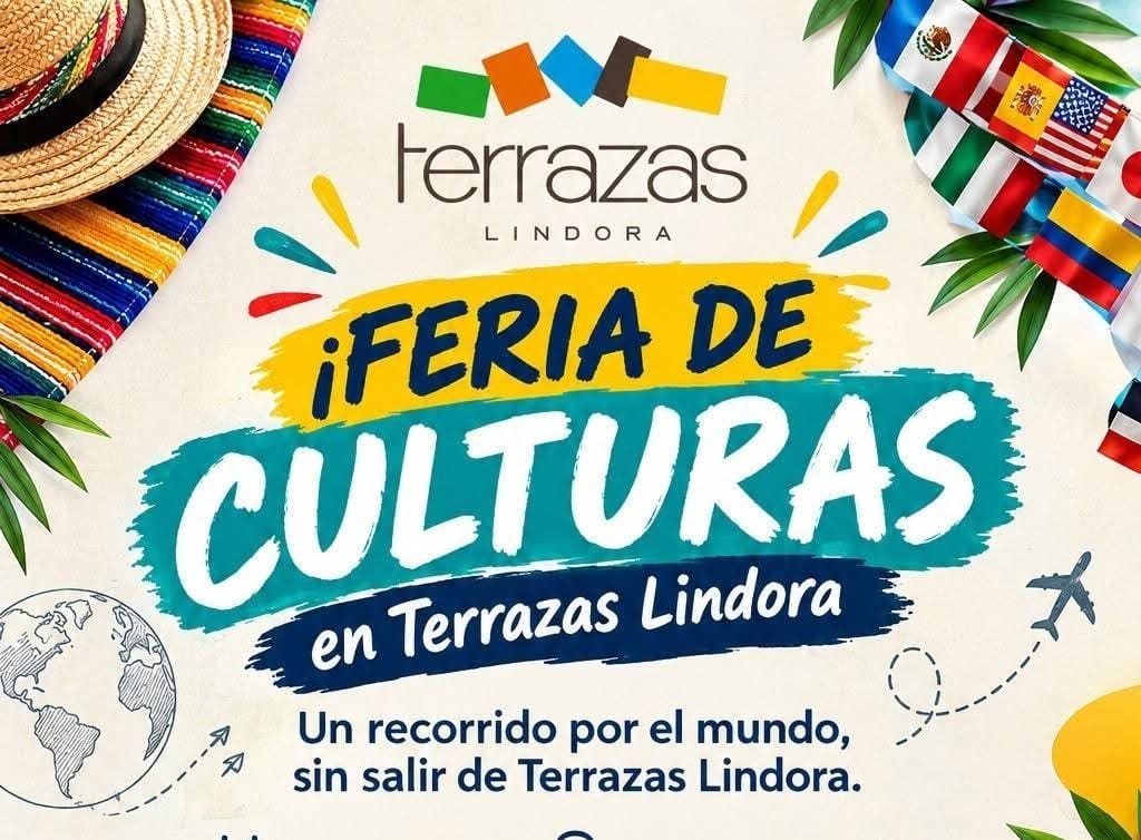 Afiche de la Feria de Culturas en Terrazas Lindora: un recorrido por el mundo sin salir de Terrazas Lindora